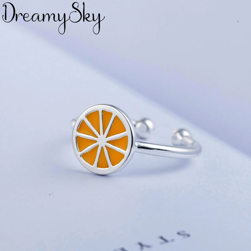 Женские открытые кольца DreamySky в стиле бохо серебристые круглые с лимоном подарок