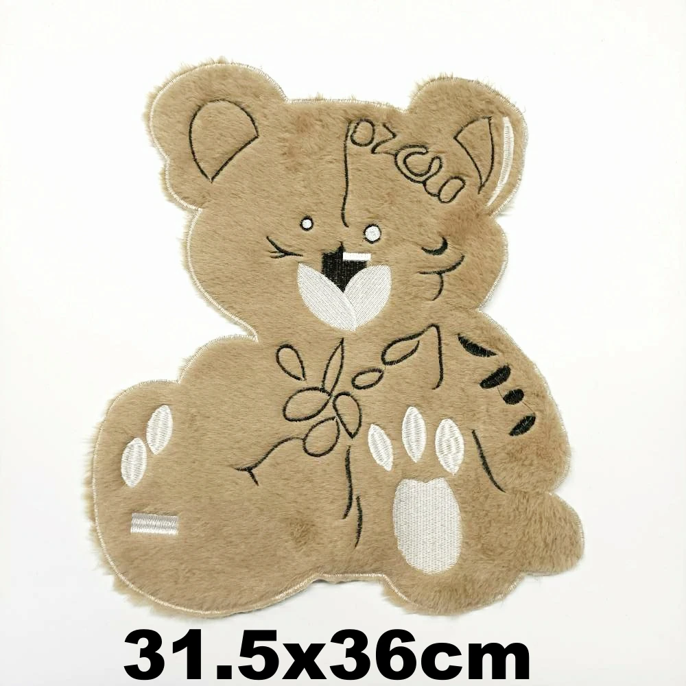 

Accessory large embroidery big bear animal cartoon patches for clothing AZ-3351