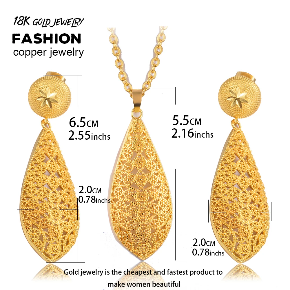 Ювелирный Комплект из колье и серёг с фианитом|pendant jewelry sets|jewelry setswomen wedding |