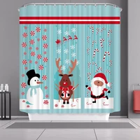 christmas santa claus snowman 3d print shower curtain bathroom set with waterproof hook bath curtain cartoon kids african funny