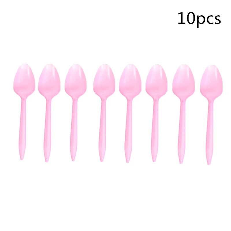 10pcs spoons Пончик тематические праздничные бумажные соломинки 10 шт. чай время пончики десерт для маленьких детей события День Рождения украшения питьевой соломы поставки - Цвет: 10pcs spoons