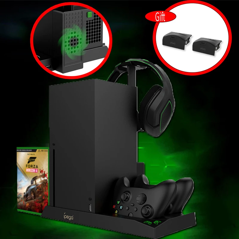 

For Xbox Series X Charging Base Cooling Fan Headset Holder Bracket Gamepad Charger Station For XBX Game Controller Accessories