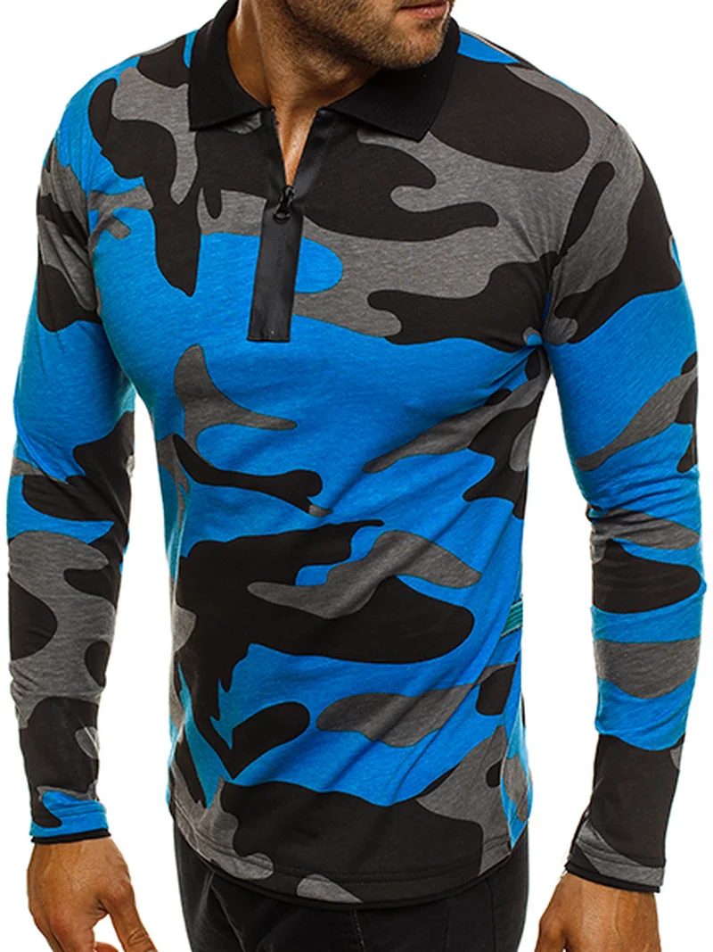 ZOGAA брендовая новая футболка с длинным рукавом в стиле милитари камуфляжной