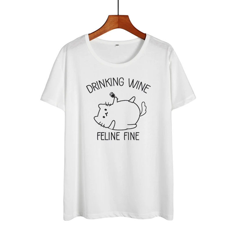 Женская футболка с буквенным принтом круглым вырезом и коротким рукавом