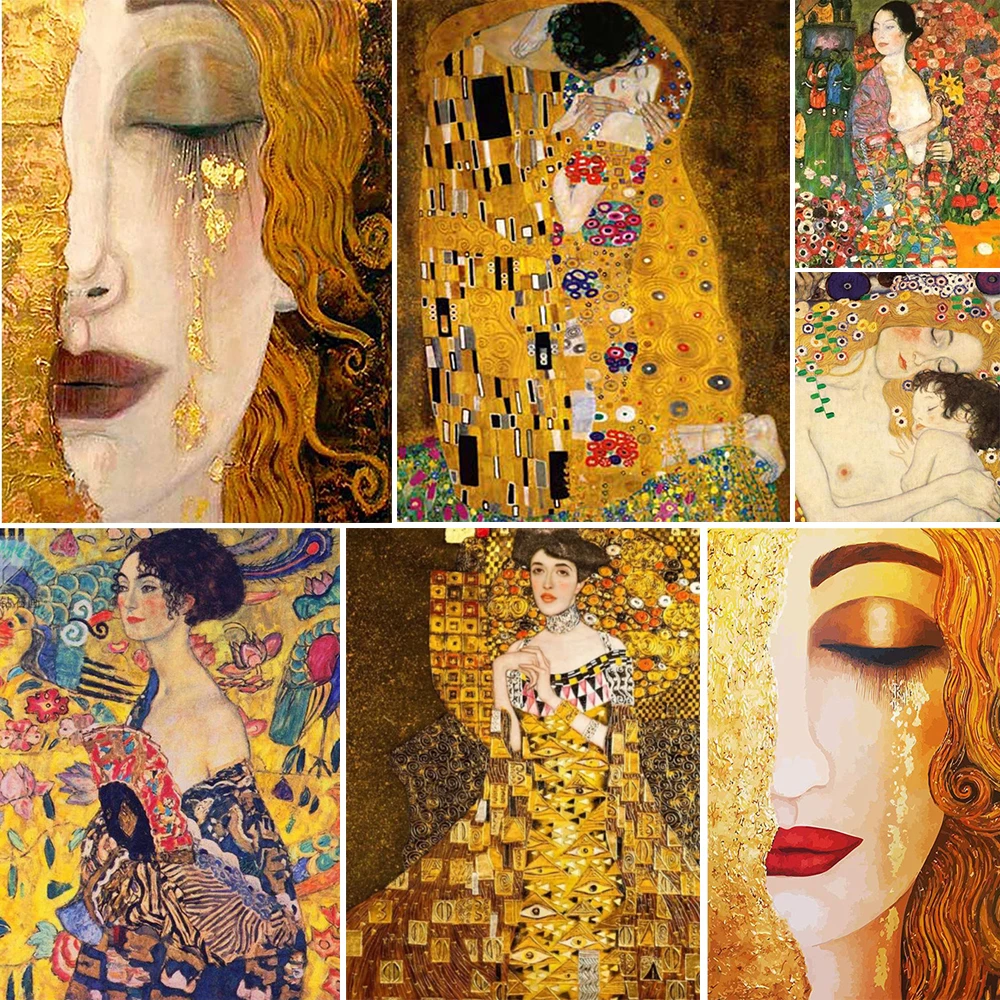 

Klimt DIY Embroidery 11CT Cross Stitch Kits Needlework Craft Set Printed Canvas Cotton Thread Home Decoration Hot Sell For Room