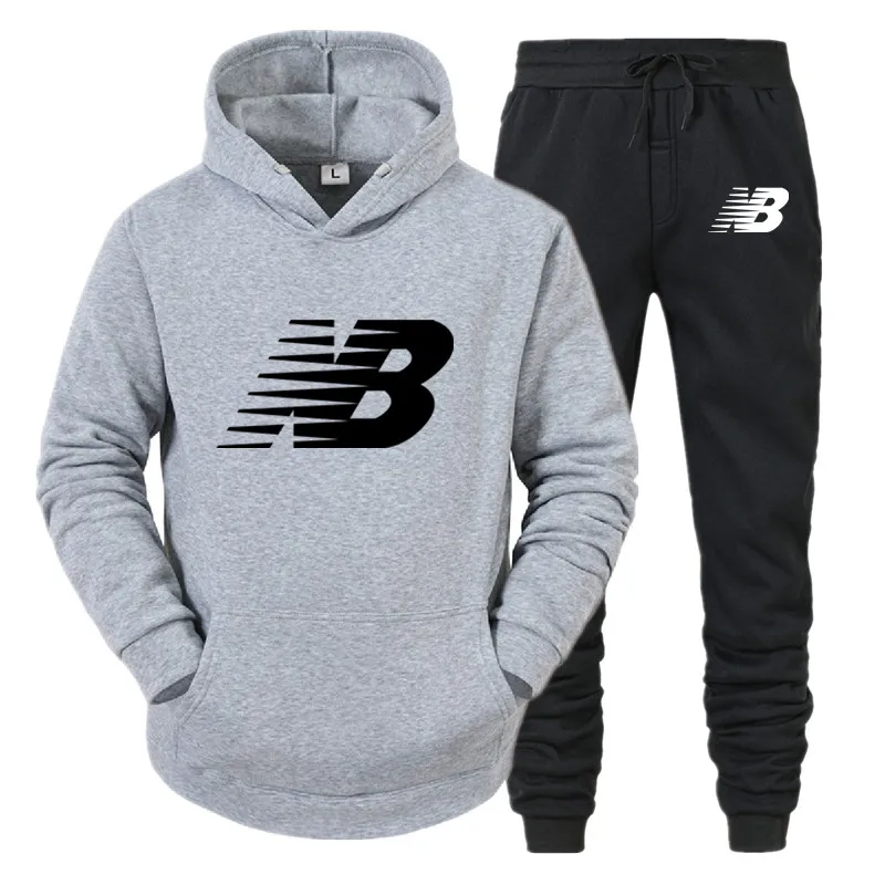 

2021 high quality brand men's sportswear NB two piece Hoodie + sweatpants fashion sportswear