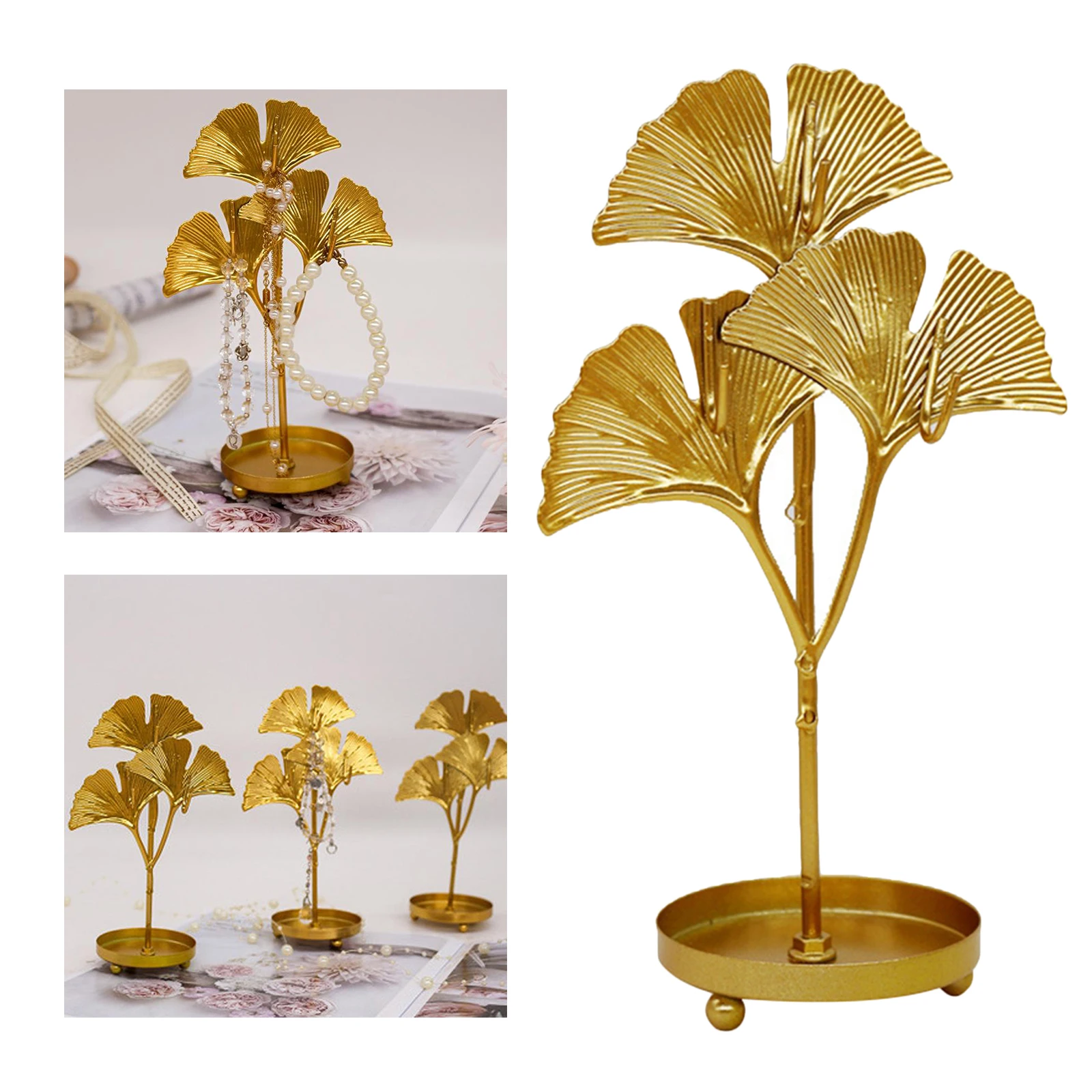 

Leaf Shape Iron Jewelry Display Racks Jewelry Storage Racks Earrings Necklace Bracelet Ring Holder Stand Jewelry Organizer Rack