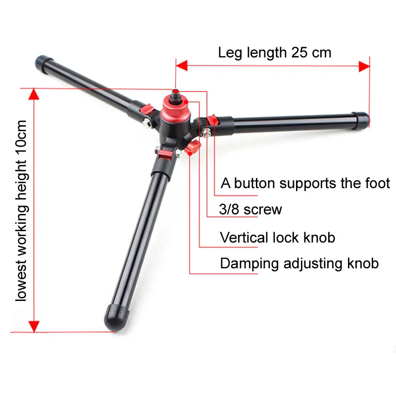 

Hydraulic universal tripod support tripod base monopod for camera monopod ball head stand with 3 / 8 "screw