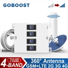Четырехдиапазонный ретранслятор сигнала GOBOOST LTE 2G 3G 4G сетевой усилитель 800 900 1700 1800 1900 2100 2600 МГц Сотовый усилитель антенна
