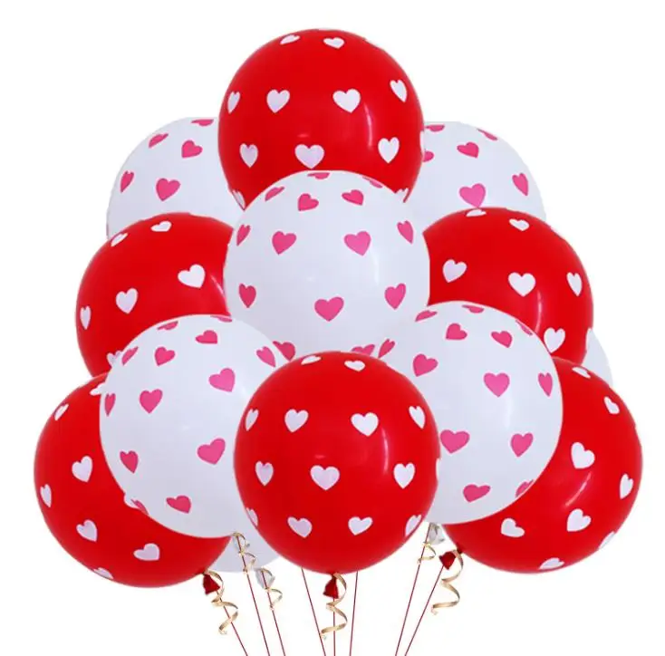 

Valentine's Day Heart Shape Printed Balloon Creative Wedding Room Layout Supplies Decoration Wedding Rubber Balloons SN3676