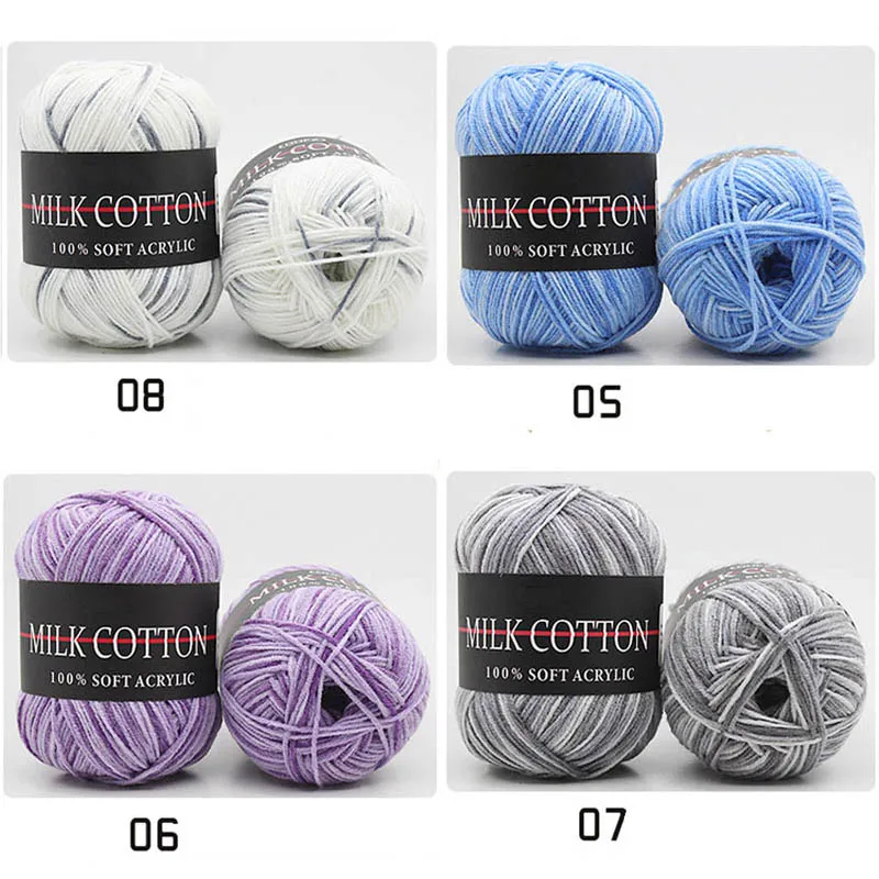 

18 Colors 3 Segments Milk Soft Baby Kids Double Knitting Crochet Sweater Scarf Hat DIY Craft Knit Cotton Wool Yarn