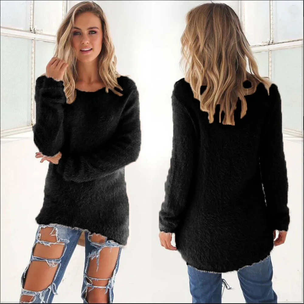 Women Sweater 2019 Casual Solid Long Sleeve Jumper Sweaters Blouse Pullover Knitted Female Tricot Jersey Fashion | Женская одежда