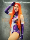 Костюм супергероя Starfire, косплей, Хэллоуин, сексуальное трико Zentai, боди, унитадный костюм, женский костюм