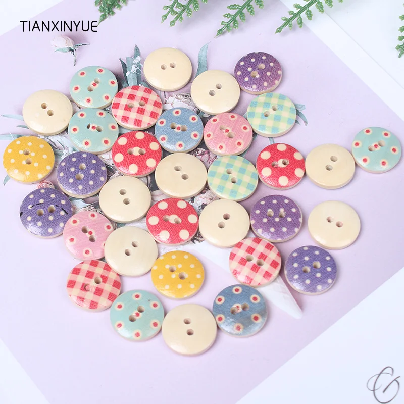100 шт./лот цветные 2 отверстия 15 мм кнопки для шитья аксессуары скрапбукинга и