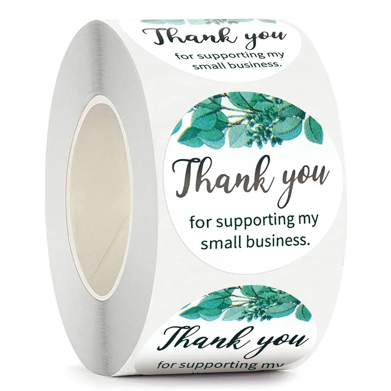 

500PCS Christmas Round Labels Kraft Paper Packaging Sticker for Candy Dragee Bag Gift Box Packing Bag Wedding Thanks Stickers