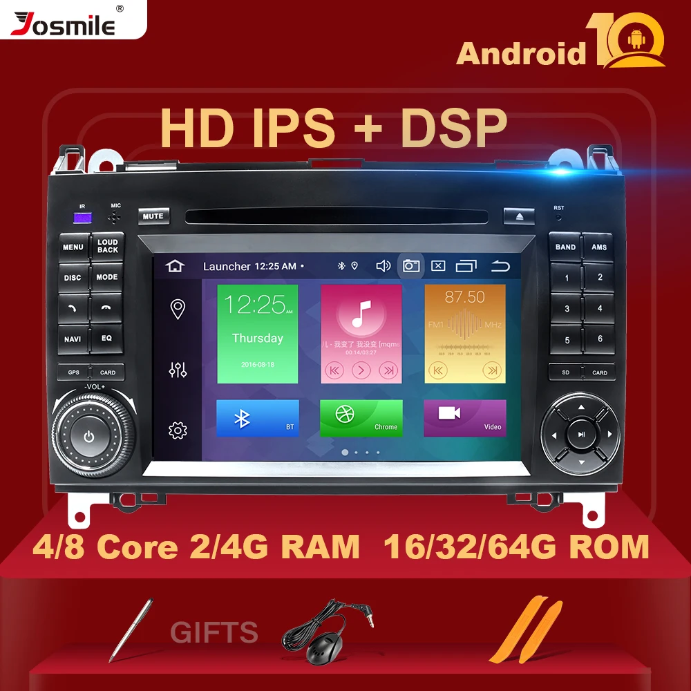 DSP 4 ГБ 2 Din Android 10 автомобильный радиоприемник GPS стерео для Mercedes Sprinter W906Benz B200 A B
