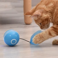 usb charging intelligent interactive cat toy self rotating ball automatic rotation ball feather toy ledbell built in catnip