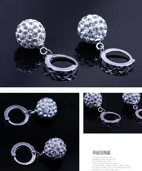 

100pcs / lot full of water drill studs earrings princess ball stud earrings earrings temperament female