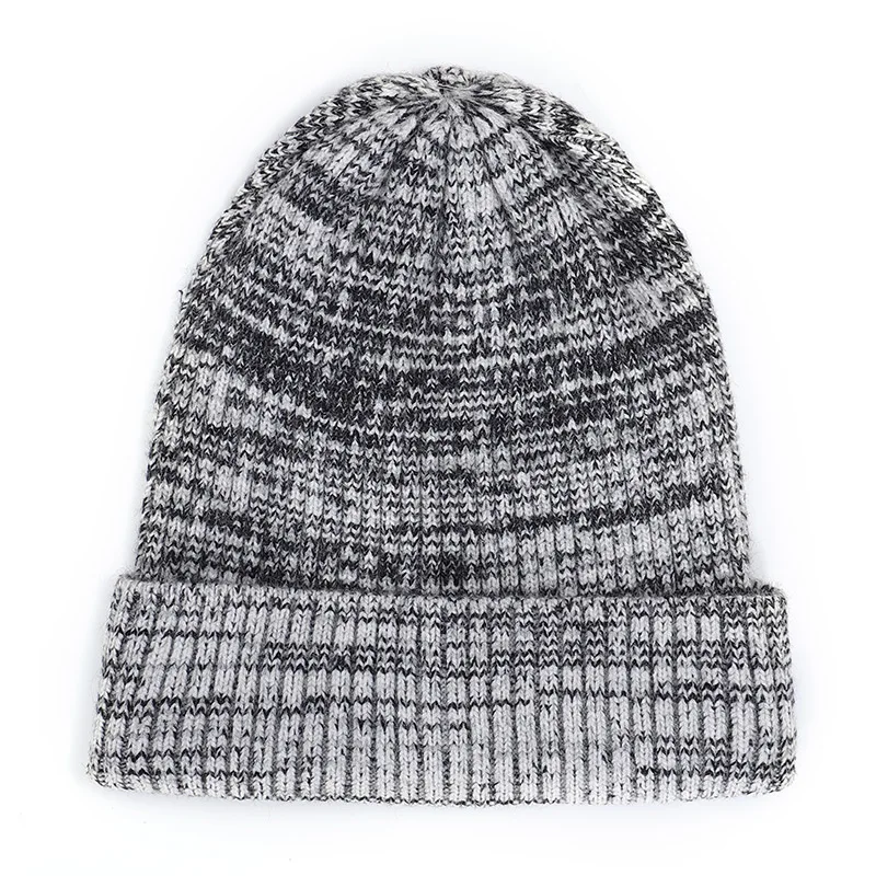 Black Fashion woman variegated knit hat autumn and winter warm high quality cotton hat Innocent cap ladies casual ski mask peas - Цвет: Black