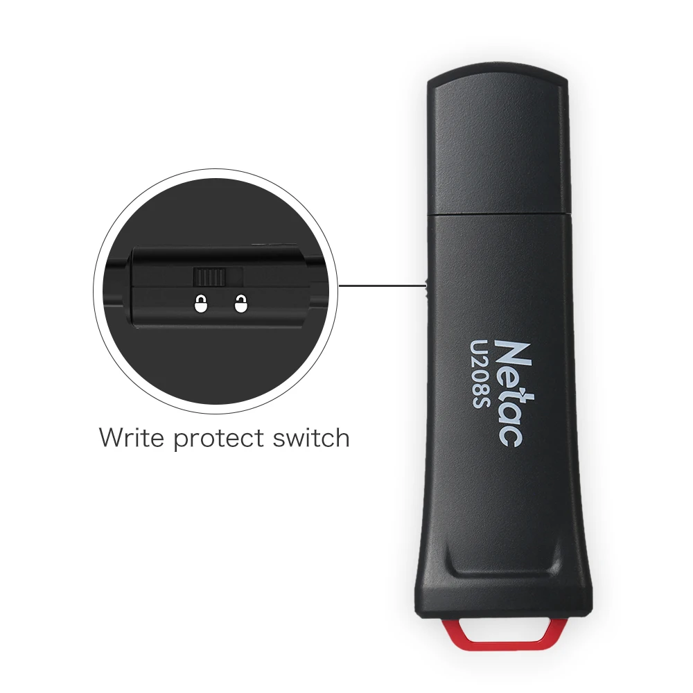 Флеш накопитель Netac USB2.0 32 ГБ 16 8 защита записи зашифрованный Флешка U208S флеш usb для