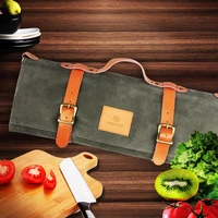 wessleco chef knife bag canvas roll bag carry case bag kitchen cooking portable durable storage with 11 knife holder pockets