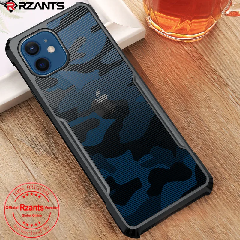

Rzants For iPhone 12 mini 12 12 Pro 12 Pro Max Case Hard [Camouflage Beetle] Hybrid Shockproof Slim Crystal Clear Cover Casing