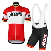 mars team retro classic cycling jerseys set racing bicycle summer short sleeve clothing kit maillot ropa ciclismo