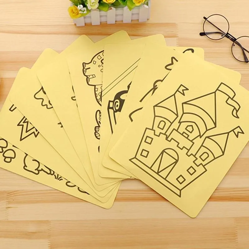 

DIY Sand Painting Educational Kids Montessori Toys Student Cartoon Send Doodle to Children Colored Toys Sand Crafts Creativ F0L2