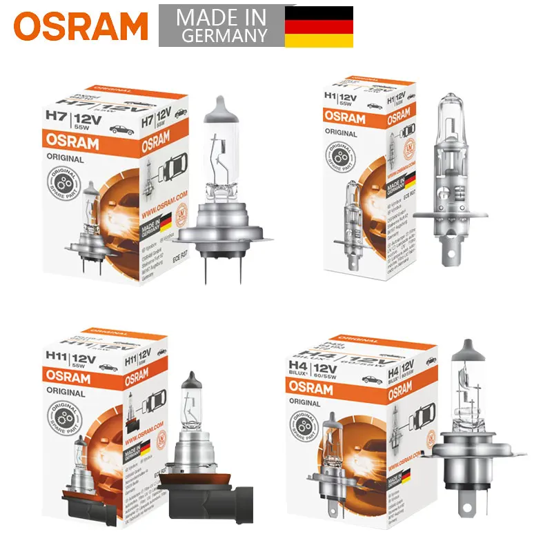 Оригинальные стандартные лампы для автомобильных фар OSRAM Галогенные H7 H4 H1 H3 H8 H9
