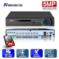 16 channel 5mp ahd dvr nvr hybrid 6 in 1 video recorder for 5mp 4mp 1080p tvi cvi cvbs ahd ip cctv security camera with 4tb hdd