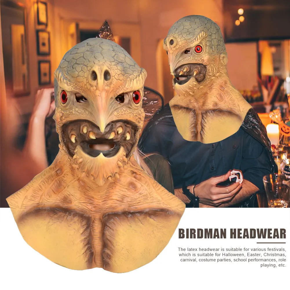 

Halloween Tortoise Man Latex Mask Bird Man Beak Mask Holiday Party Headdress Costume Props