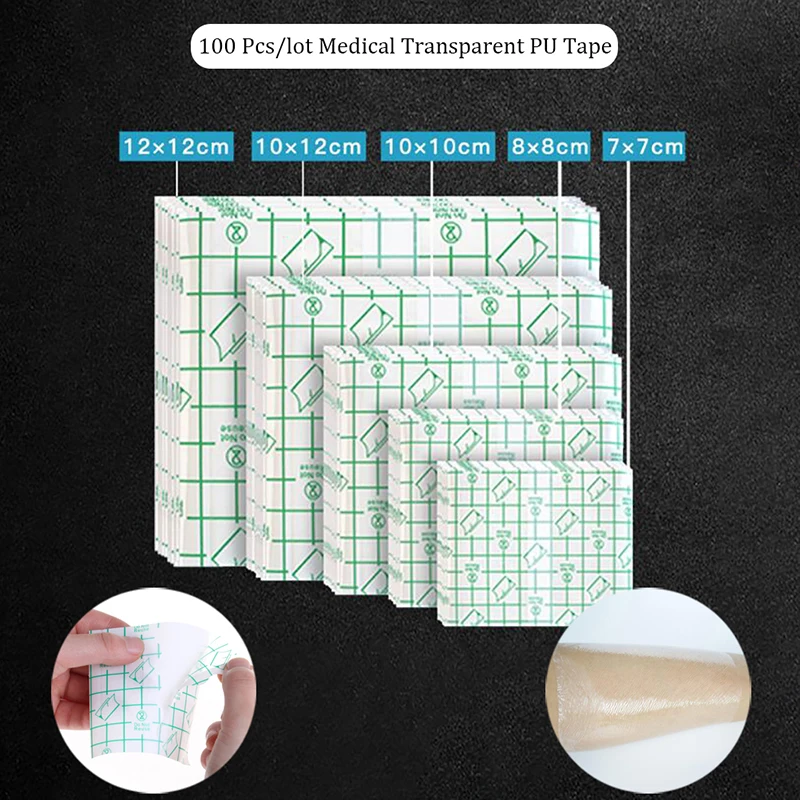

100Pcs Adhesive Plaster Breathable Patches Bandage Non-woven Tape First Aid Hypoallergenic Wound Dressing Fixation Tape