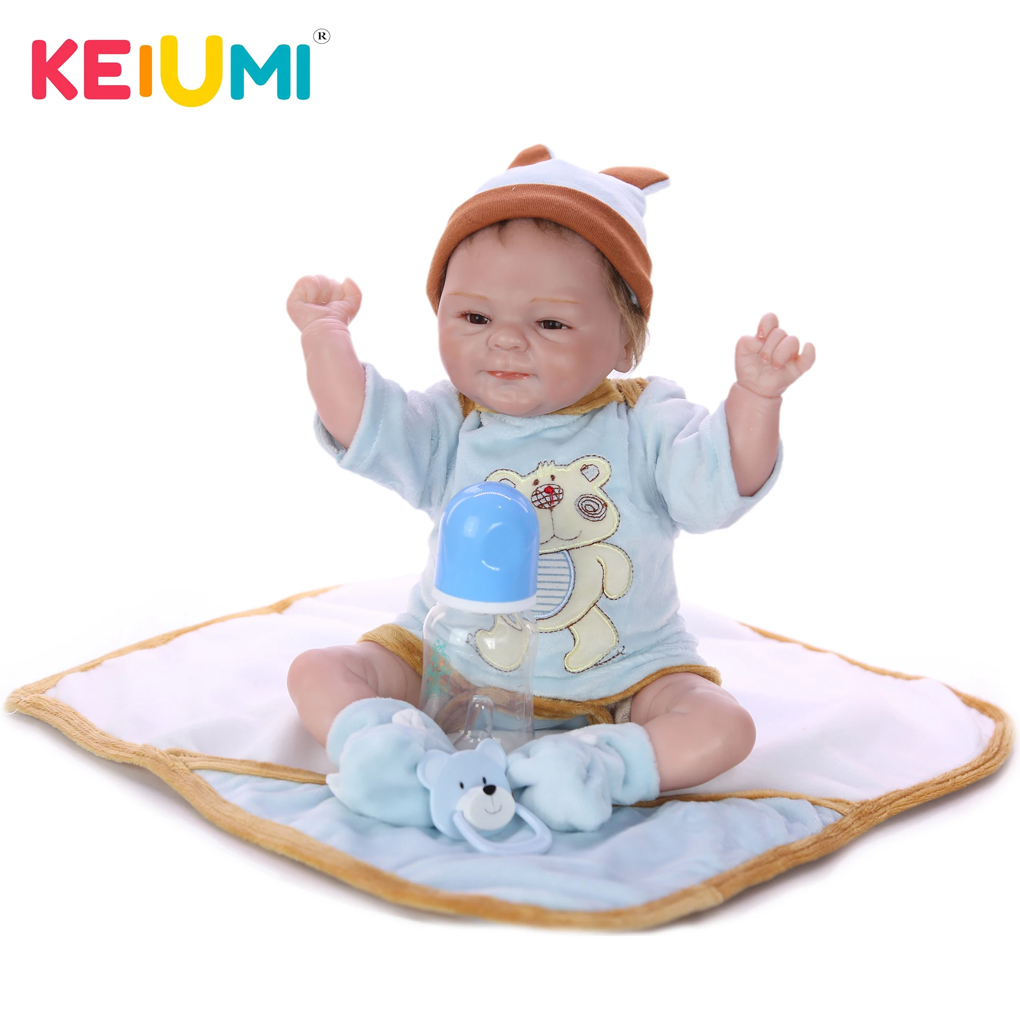 Реально как 17 дюймов новорожденный улыбающийся мальчик детская кукла игрушки