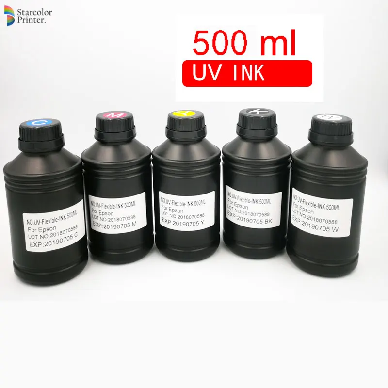 500 мл 1000 УФ чернила бутылка для Epson L800 L805 L1800 R290 R300 1390 1400 1410 1430 1500W R3000 DX5 DX7