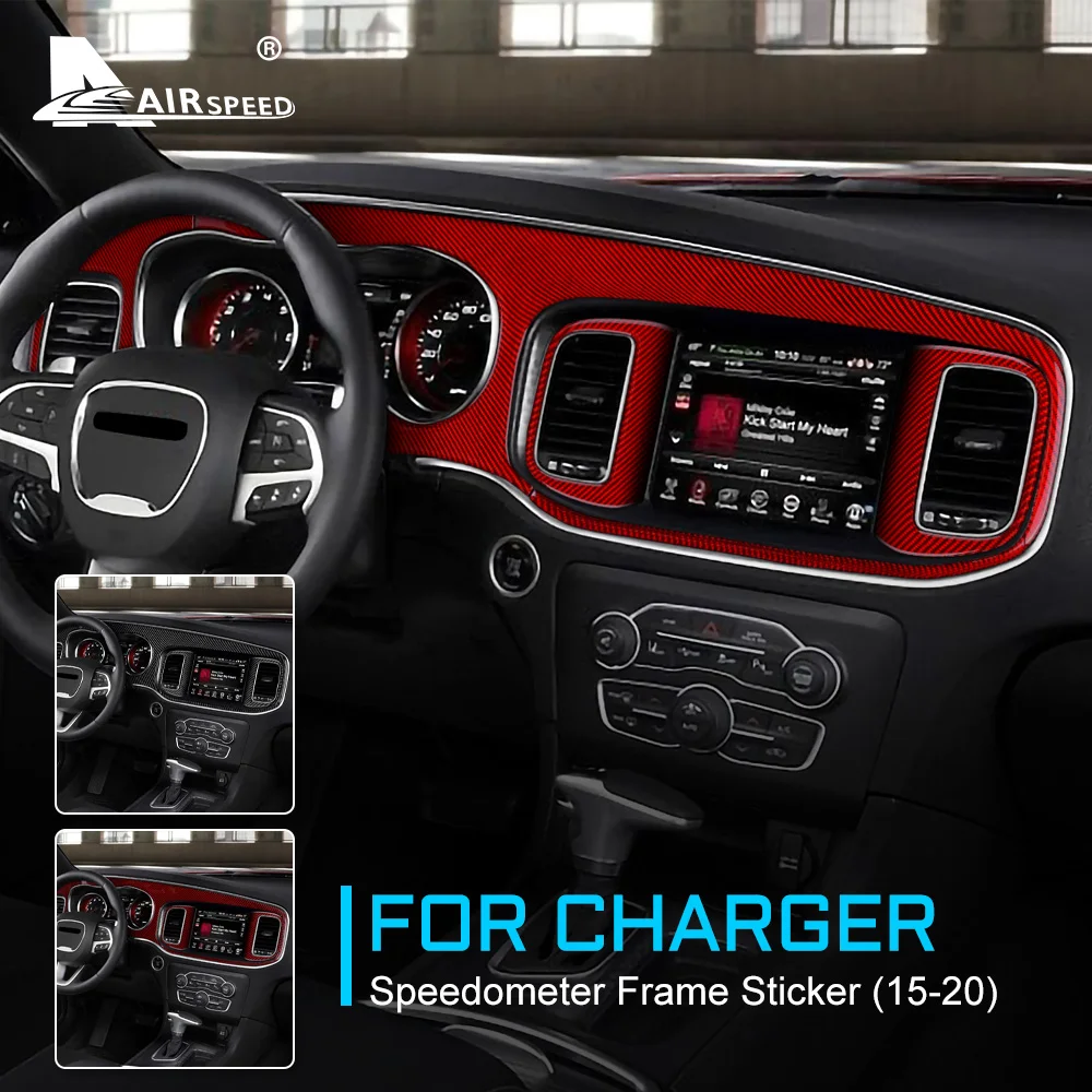

Real Carbon Fiber for Dodge Charger 2015 2016 2017 2018 2019 2020 2021 2022 2023 Interior Trim Car Speedometer Frame Sticker