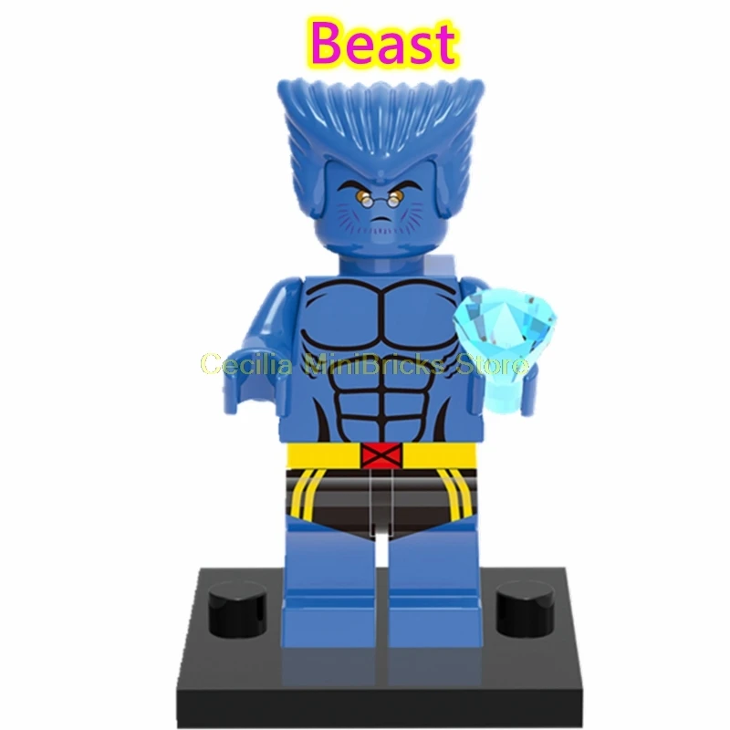 Beast X-men Марвел Росомаха Жан Грей проф X Магнето Apocalypse Rogue Thanos строительные блоки игрушки для детей - Цвет: Beast