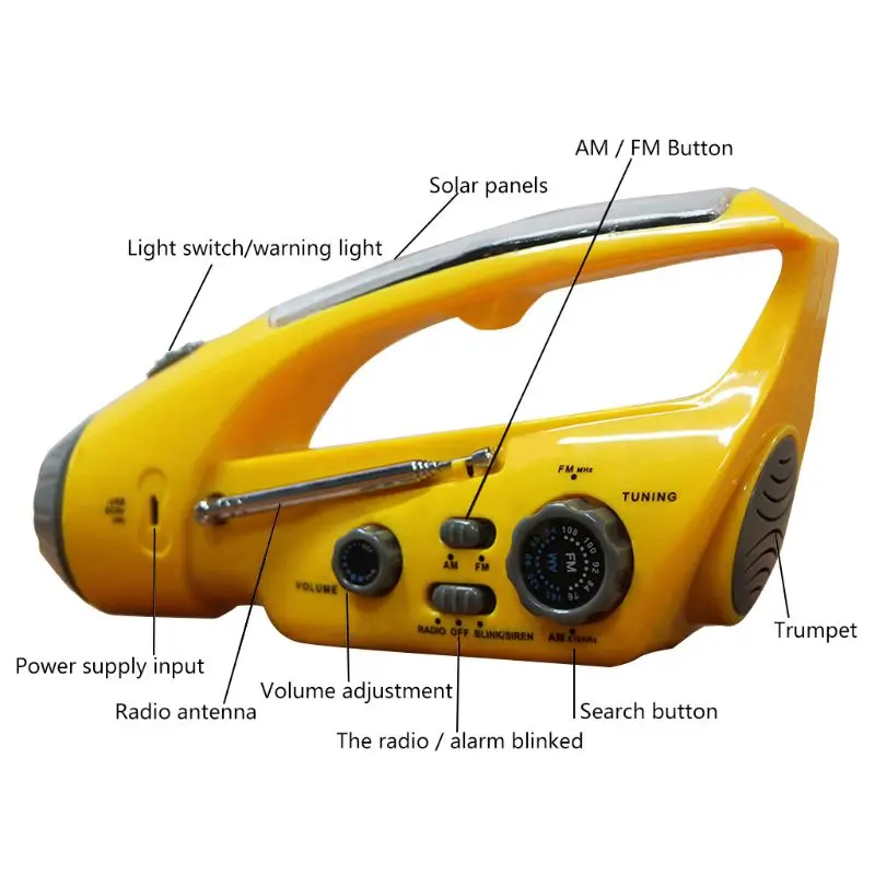 Портативный аварийный светодиодный фонарь на солнечной батарее зарядное