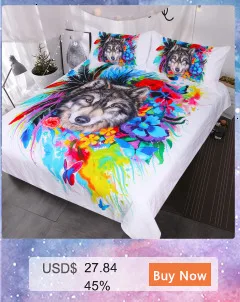 Blesslive цветочный Boho Wolf пододеяльник набор Прохладный дикая природа постельное белье королева для взрослых Яркая Радуга цветок цветы покрывало