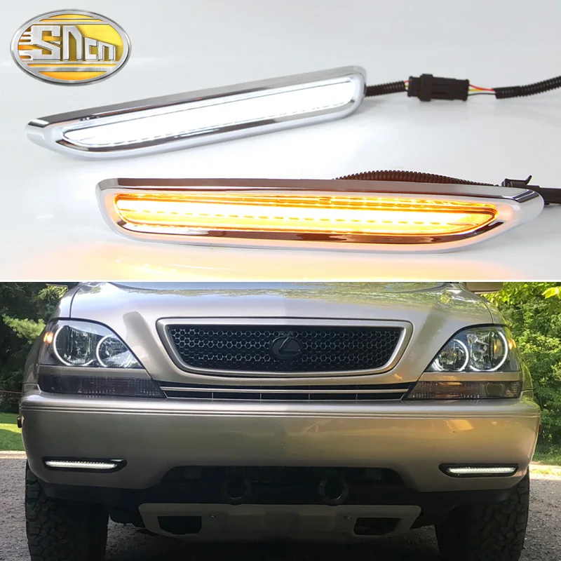 SNCN LED Daytime Running Light For Lexus RX RX300 1998 - 2003 Car Accessories Waterproof ABS 12V DRL Fog Lamp Decoration