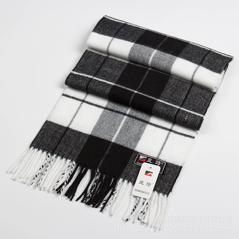 Брендовый роскошный зимний кашемировый мужской шарф Женский клетчатый