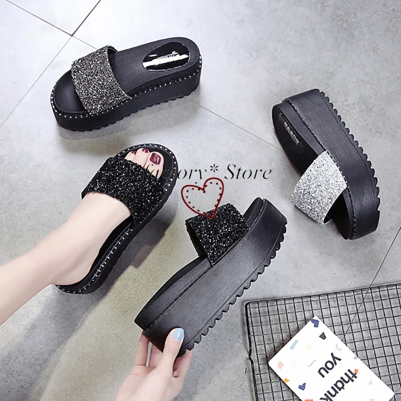 

Slippers Female Outer Wear Shoes Muffin Sandals and Slippers Ins Chao Wang Red Thick 2020 Nian Summer New Wild Women Shoes