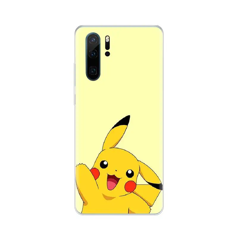 Милый чехол с рисунком Пикачу Покемон мягкий для телефона Huawei P8 P9 P10 P20 P30 Pro Lite smart Z