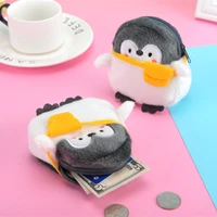 kawaii small penguin coin purse soft mini cartoon coin purse cute data line bag simplicity durable plush coin purse accessories
