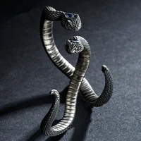 personality vintage silver plated snake bracelet bangle motorcycle party punk domineering women men bangle cool hip hop jewelry