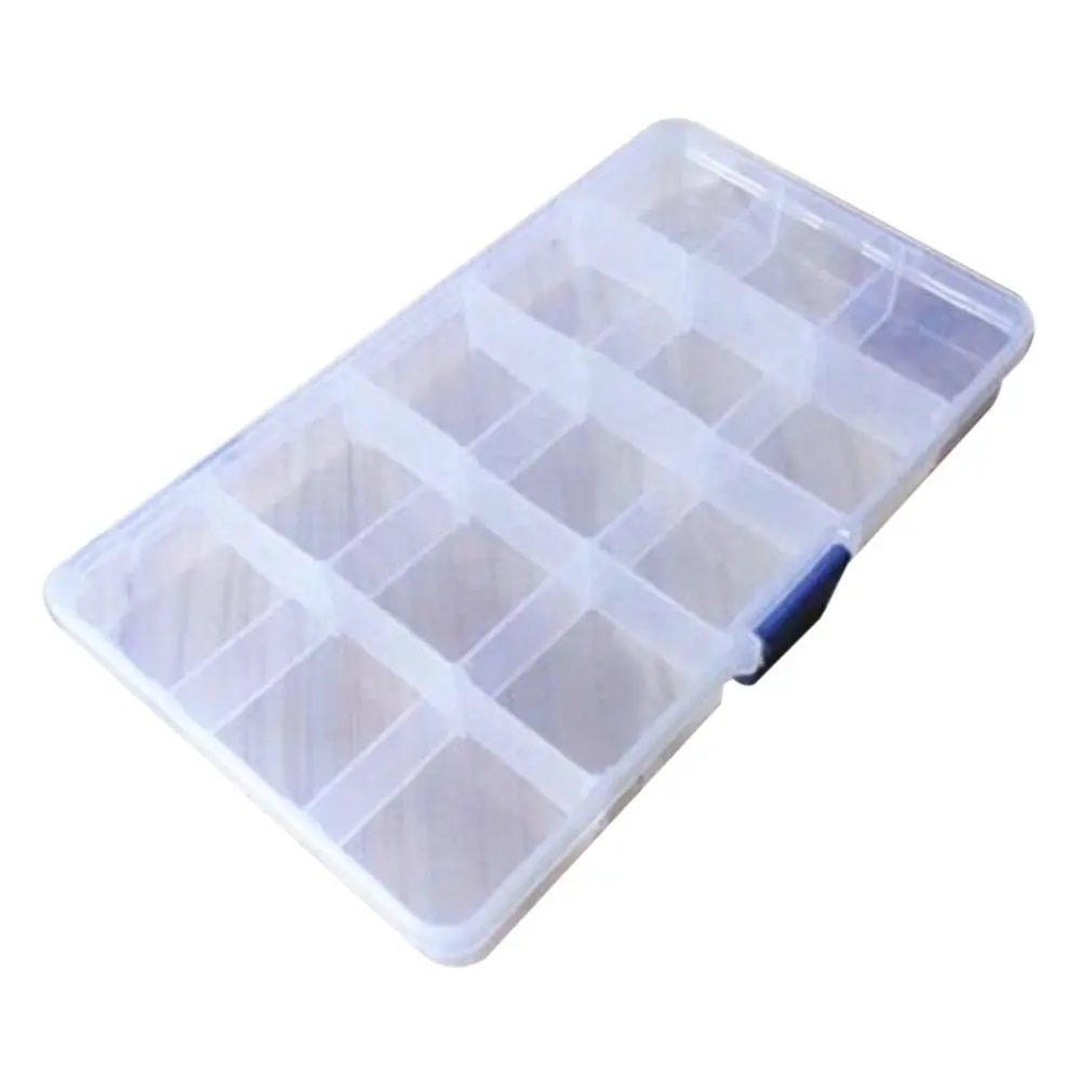 15 Grid Creative Storage Box With removable dividers Valuables Jewellery Cash Clear Plastic Organizer Container | Дом и сад