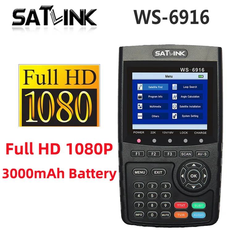 Satlink WS 6916 спутниковый искатель HD DVB S2 Высокое разрешение Satfinder 3 5 дюймов MPEG 2/MPEG 4 WS6916