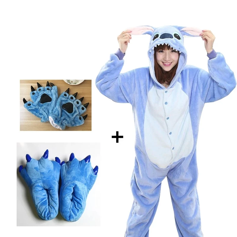 Взрослый комбинезоны фланелевые пижамы унисекс в виде животных для