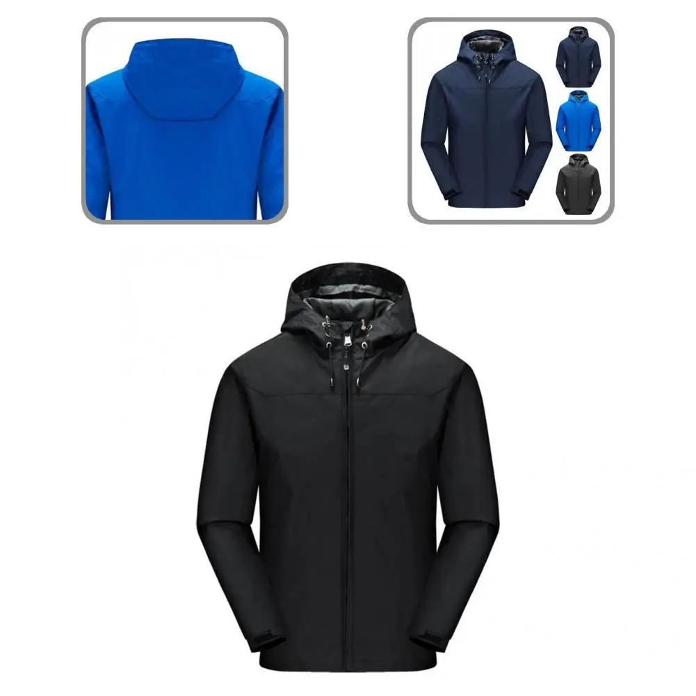 

Watertight Jacket Practical Long Sleeve Hooded Windbreaker Wind Resistant Soft Rain Jacket