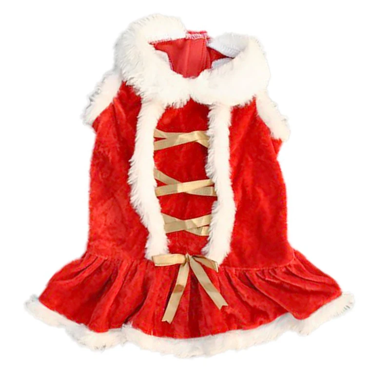 Рождественское платье для домашних животных одежда маленьких собак пальто