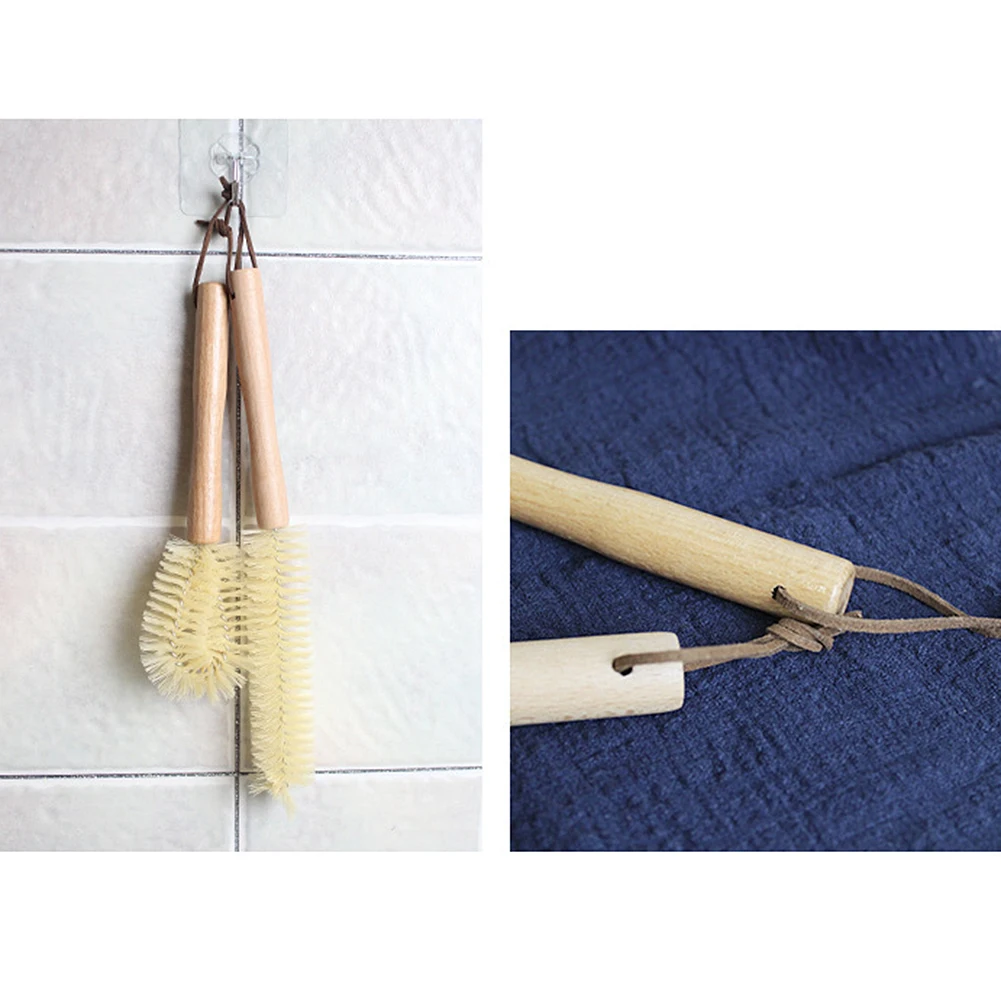 Деревянная чашка кружка щетка для очистки ручка посуда бутылка кастрюля моющие